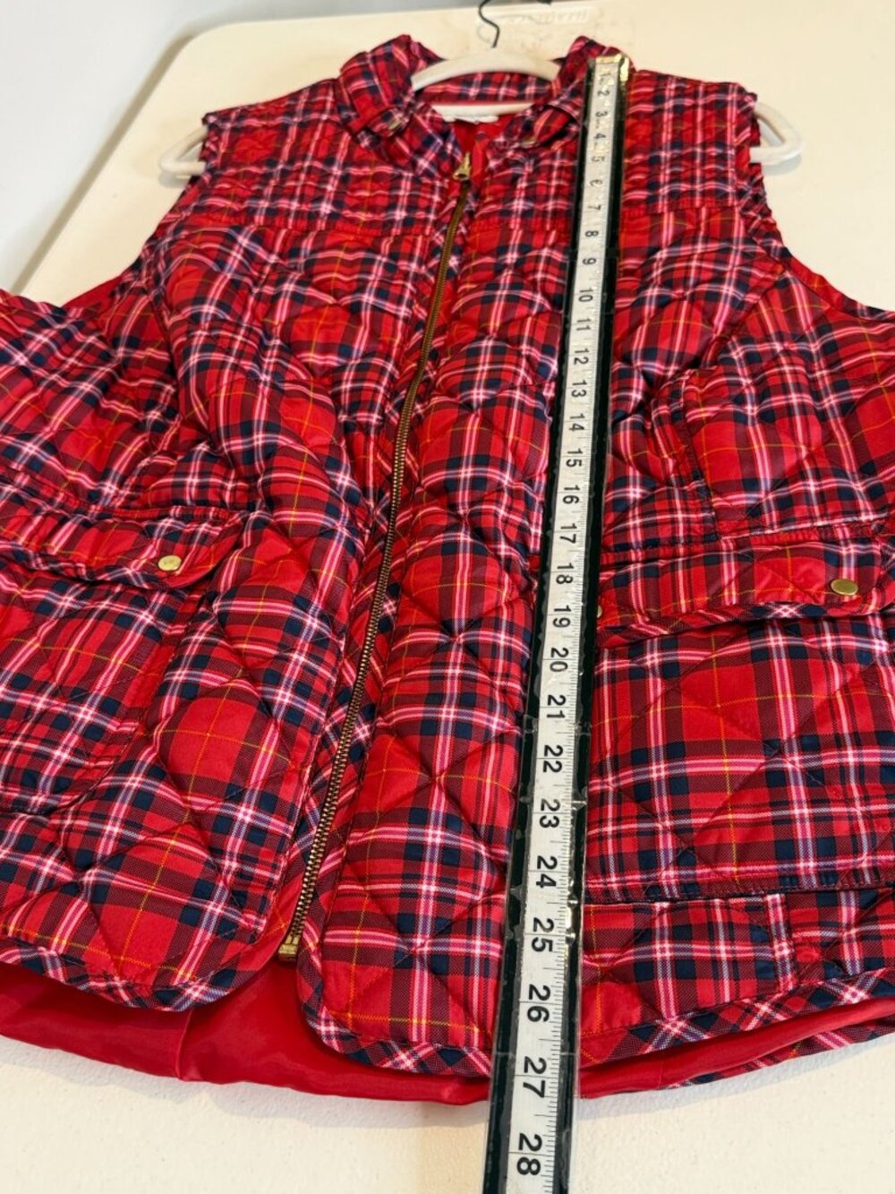 Crown & Ivy 3X Red Plaid Quilted Vest Preppy - Picture 7 of 9